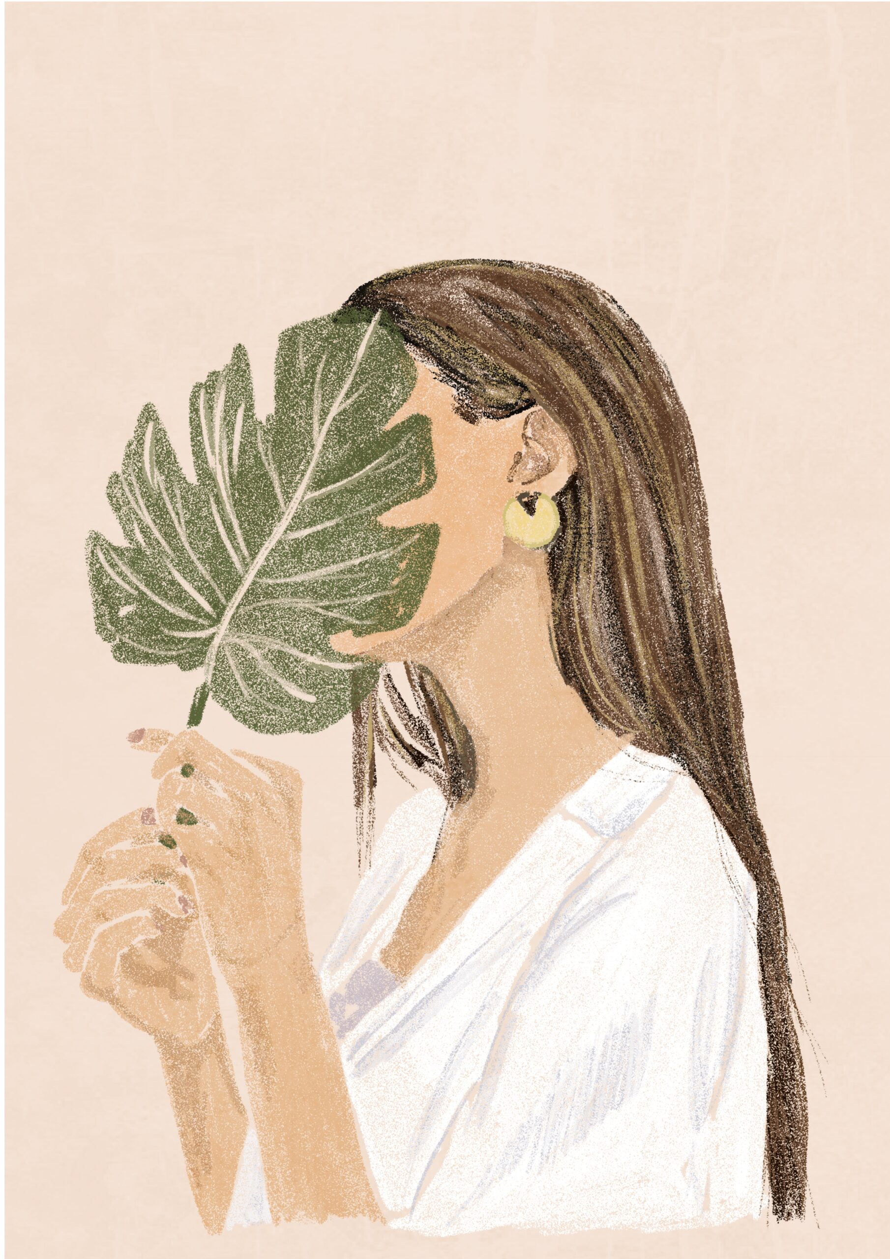 Abstract,Boho,Woman,Portrait.,Minimalist,Female,Simple,Modern,Art.,Pastel