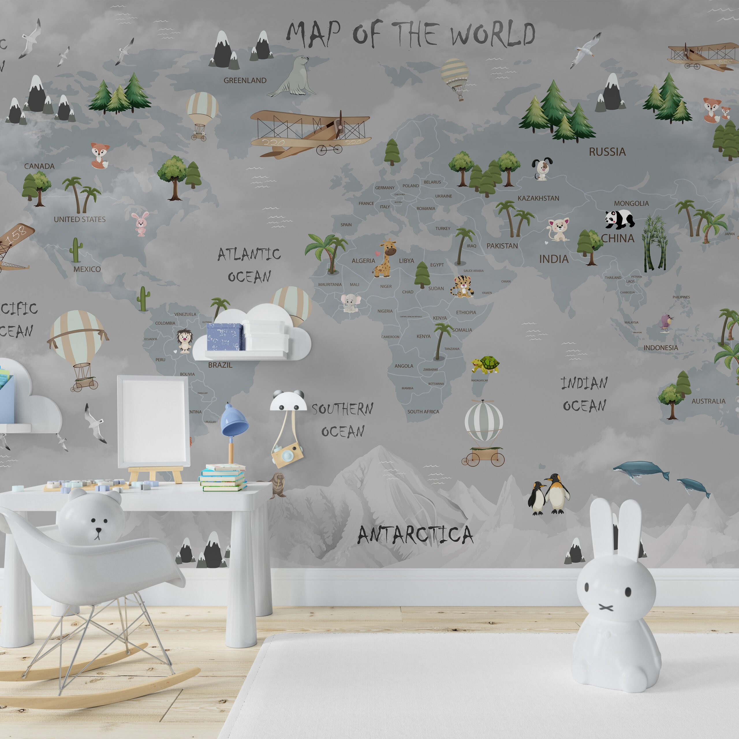 Wallpaper Harta lumii gri