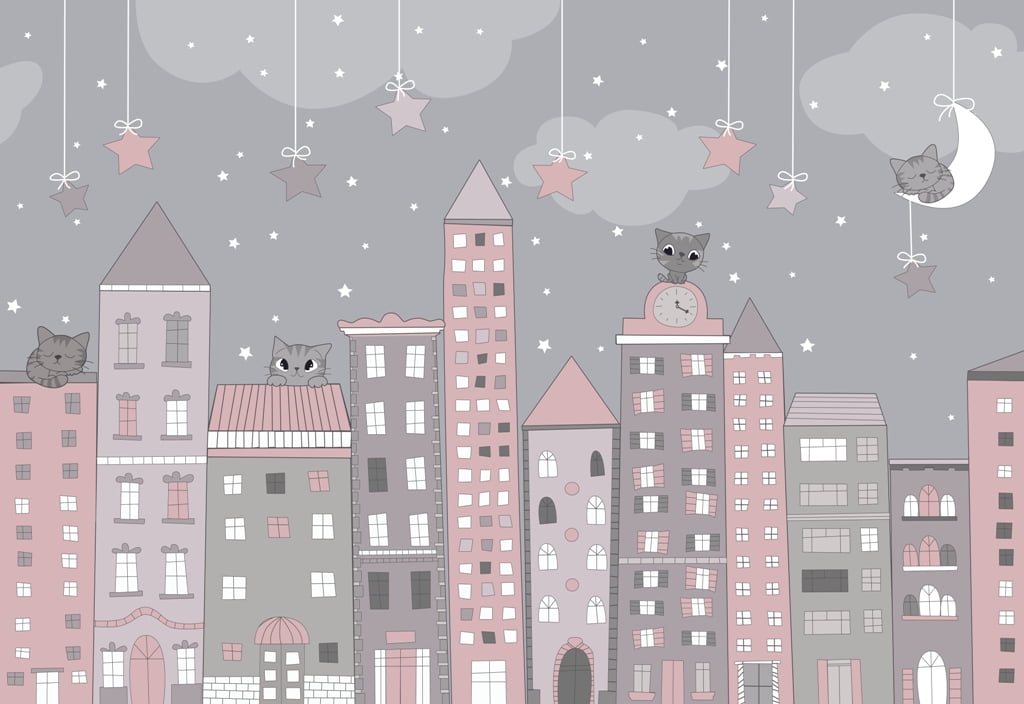 Mural oraș de dormit pentru copil - imagine 3