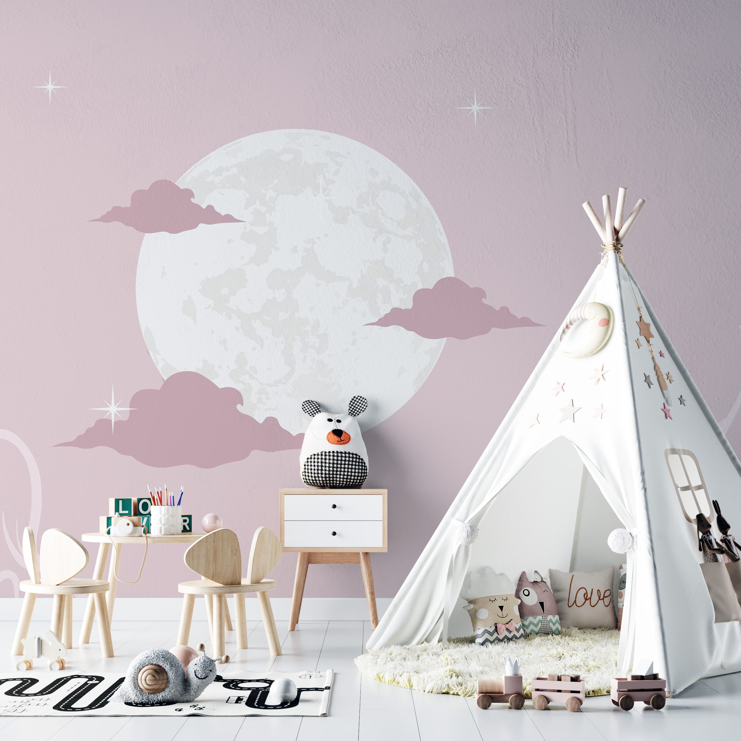 Luna în nuanțe de roz