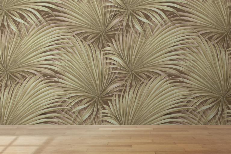 Fototapet Frunze tropicale aurii
