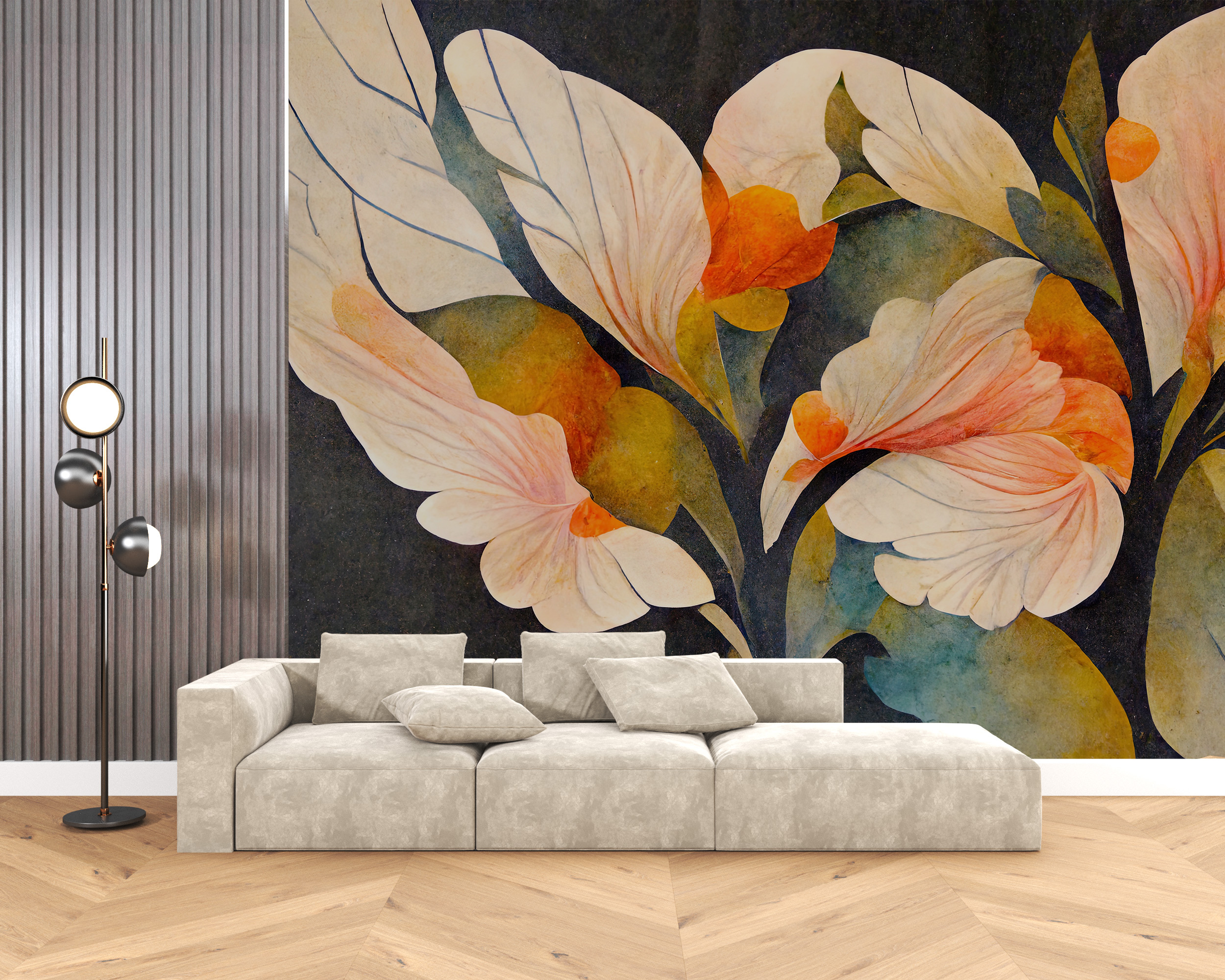 Foto tapet Flori la apus de soare