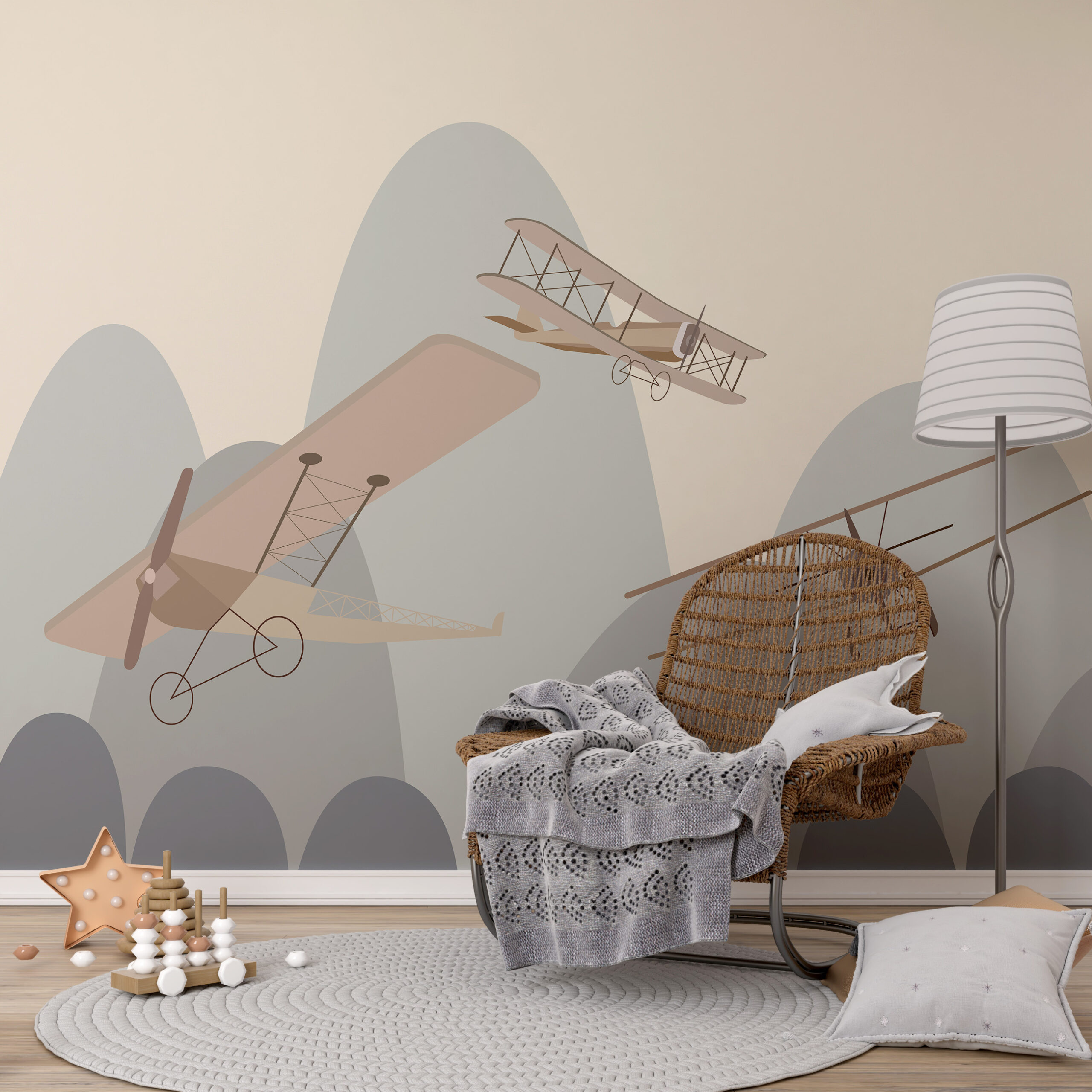 Imagine de fundal Planes In The Mountains