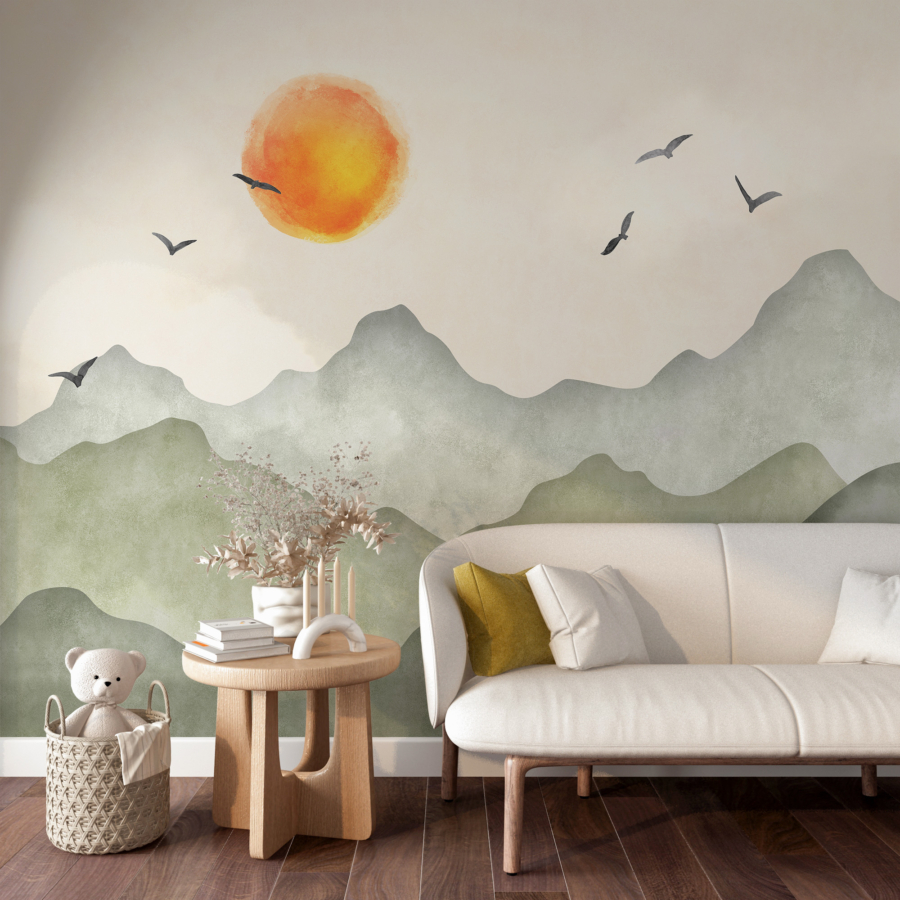 Perete mural Munți