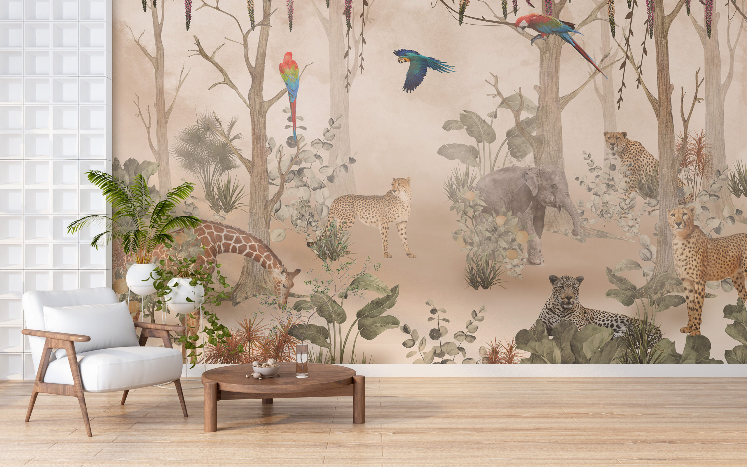 Mural Wild Jungle Bej