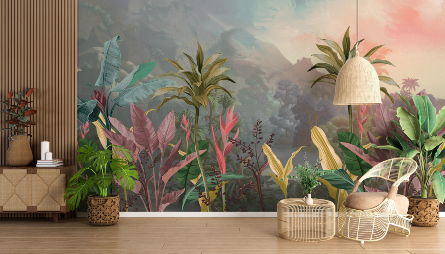 Tapet roz tropical