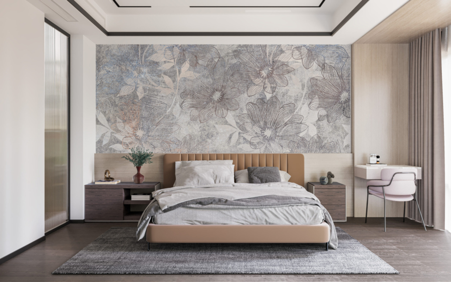 Wall mural Flori în gri