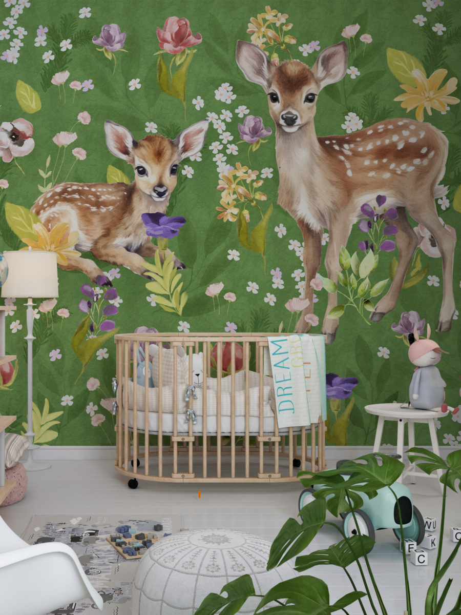 Mural cu un porc spinos pe o pajiște