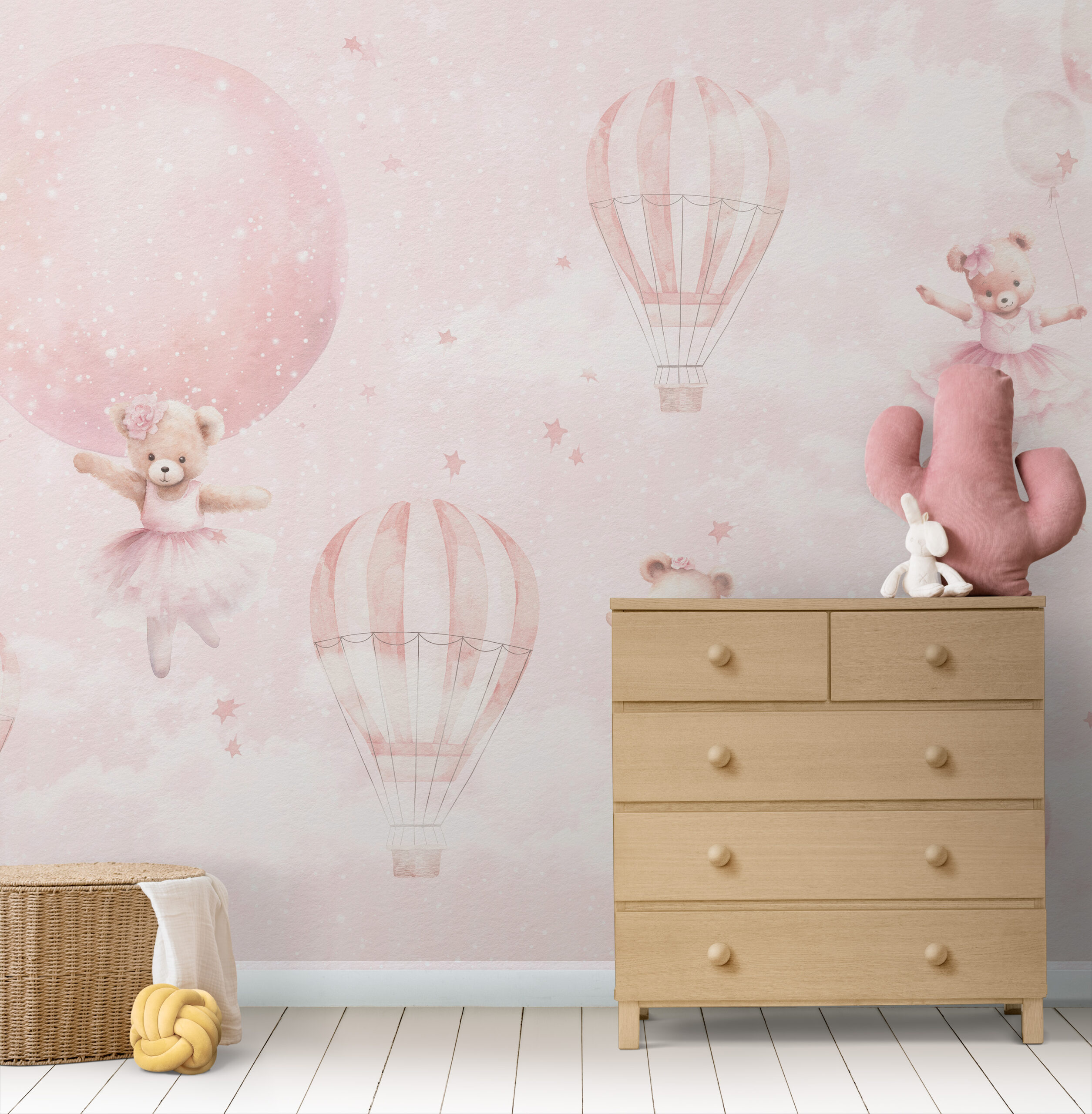 Wall mural Ursuleți Teddy și baloane