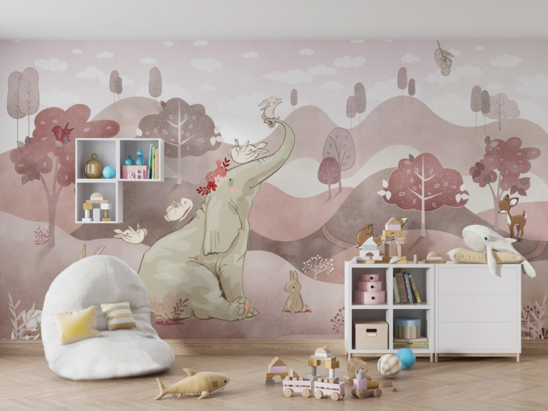 Fototapet Elefant roz