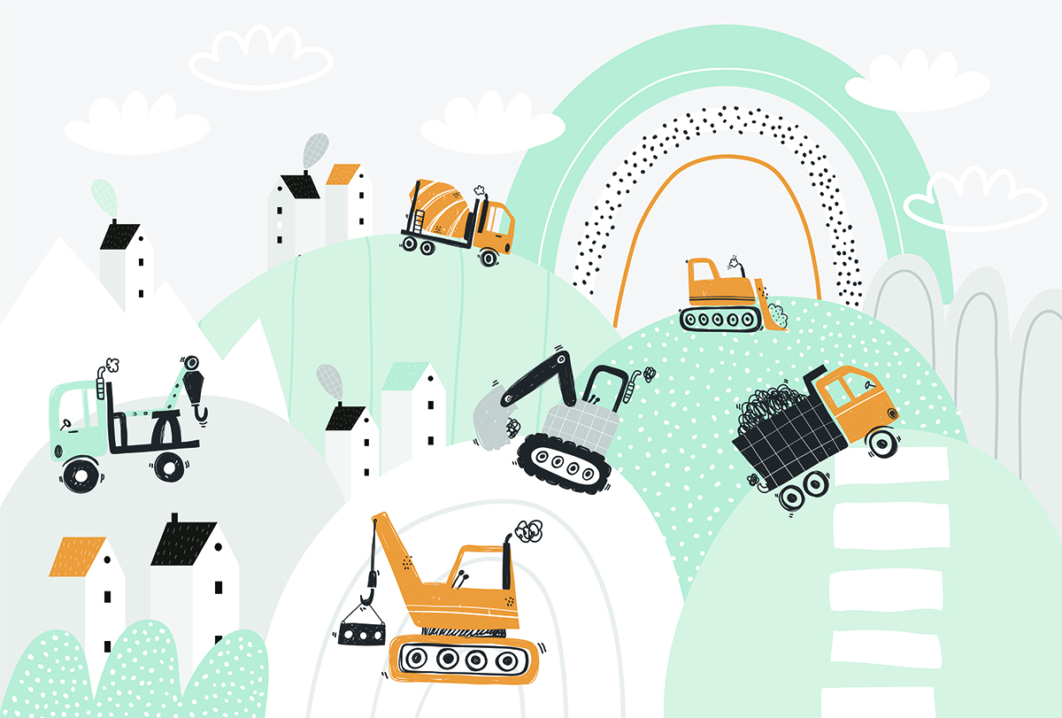 Mural de vehicule de construcții - imagine 3