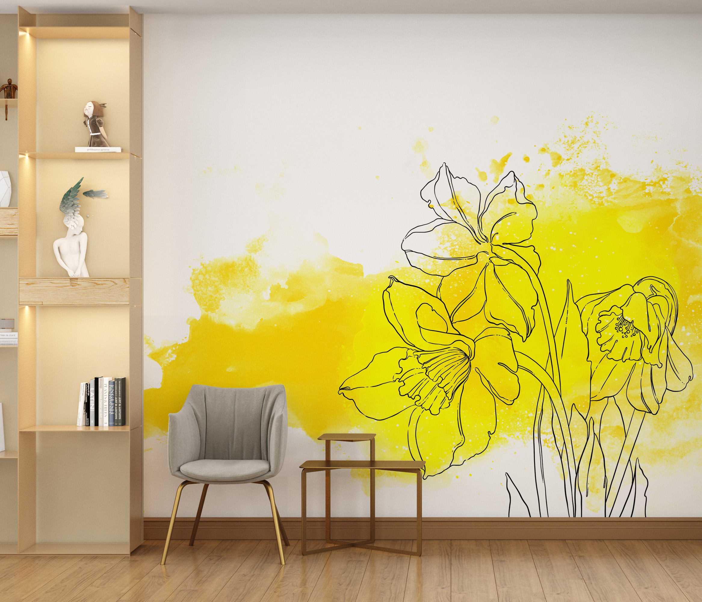 Wall mural Flori în galben