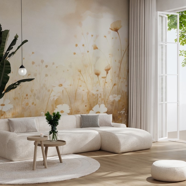 Picturi murale Pajiște în strălucirea aurie