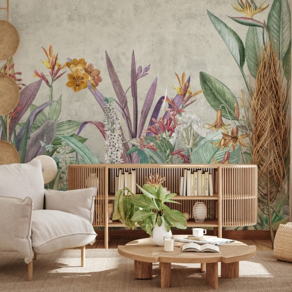 Picturi murale Flori și frunze exotice