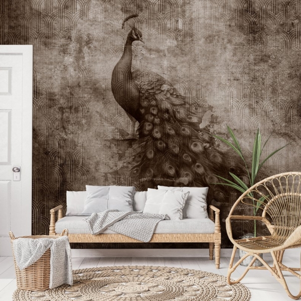 Picturi murale Păun vintage