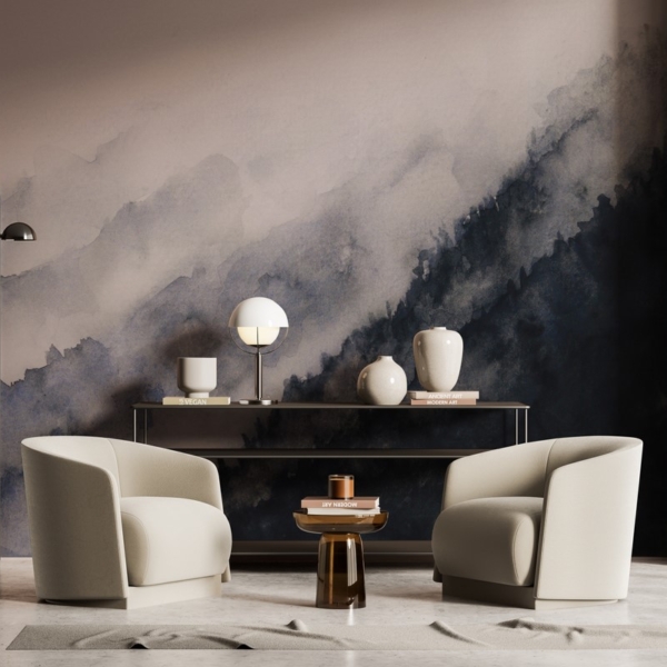 Picturi murale Acuarelă Pădure în ceață