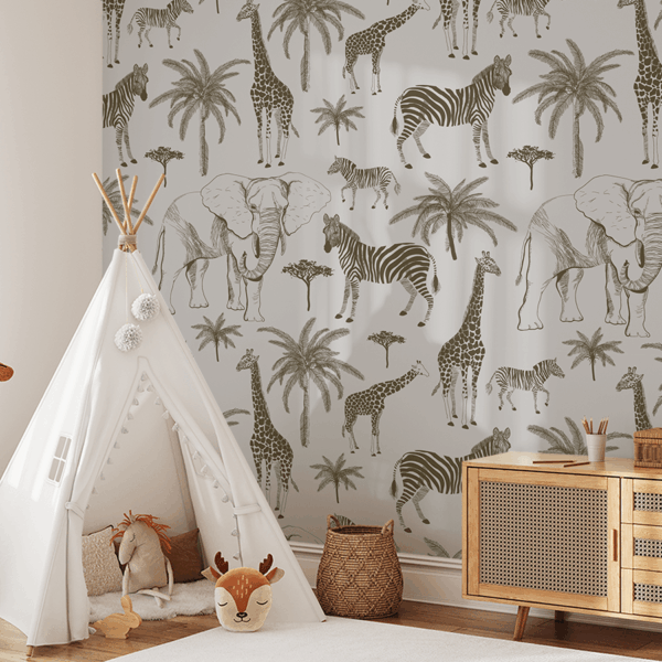 Picturi murale Safari în palmieri