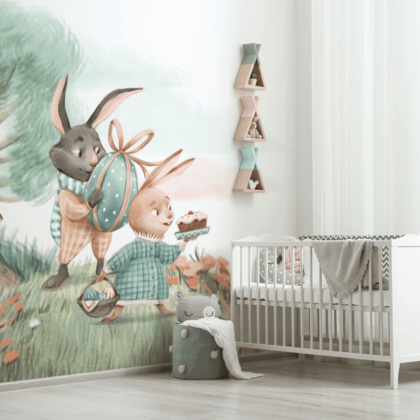 Picturi murale Iepurași Fericiți