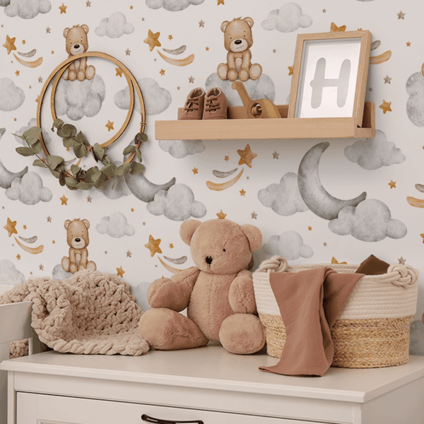 Picturi murale Ursuleț de pluș pe un nor