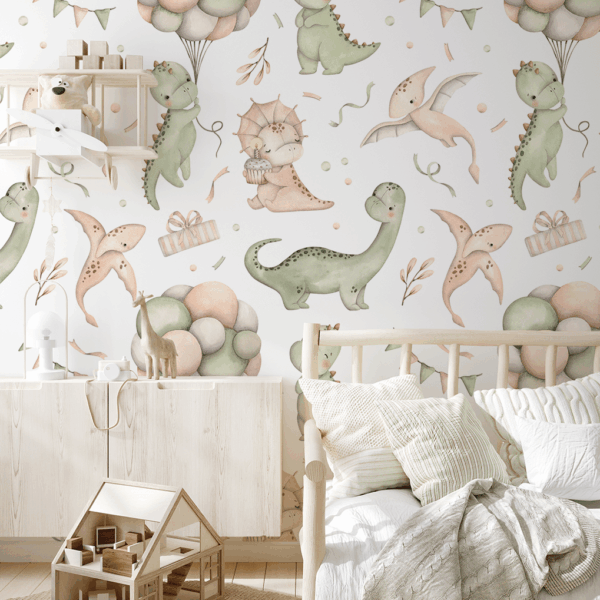 Picturi murale Dinozauri la petrecere