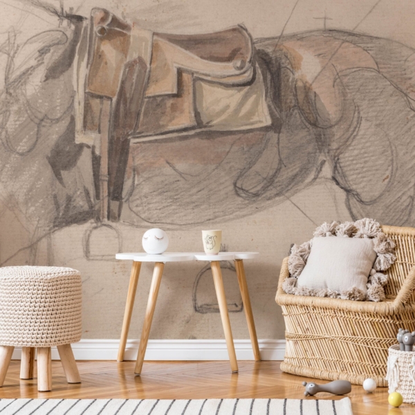 Picturi murale Schiță cu șa