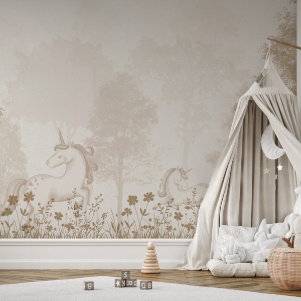 Picturi murale Pădurea misterioasă de unicorni