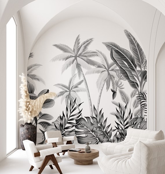 Picturi murale Palmieri alb-negru