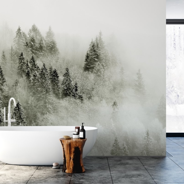 Picturi murale Pădurea de iarnă în ceață