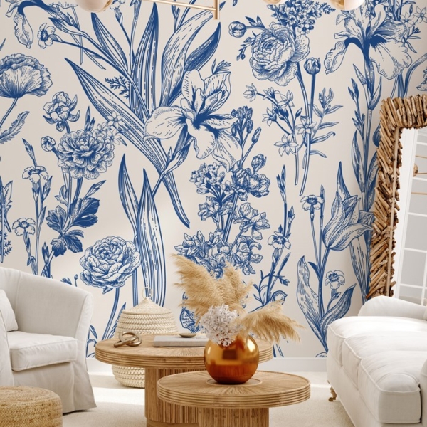 Picturi murale Flori albastre