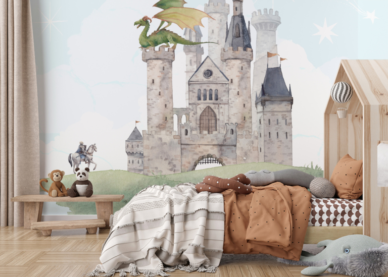 Fototapet Castel de basm cu dragon