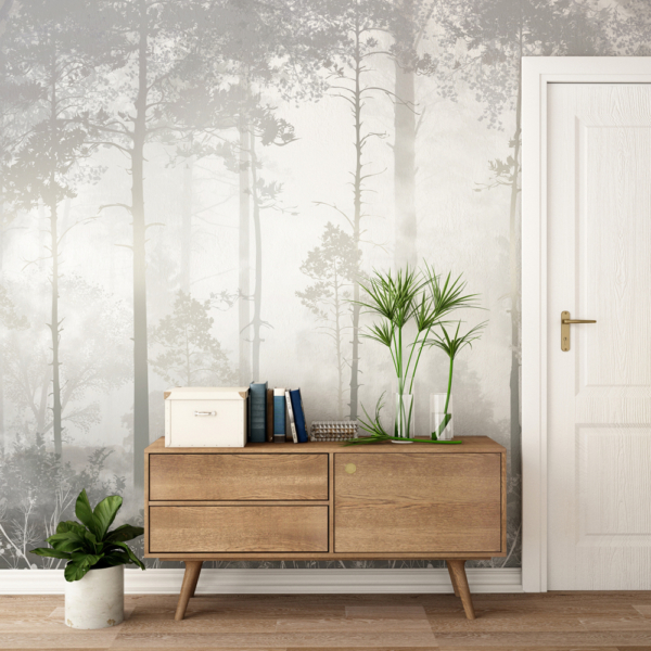 Picturi murale Tapet foto pădure încețoșată