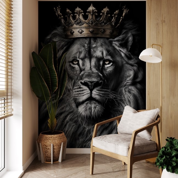 Picturi murale Leu cu coroană de aur