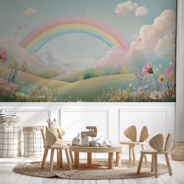 Picturi murale Paradisul curcubeului în pajiște