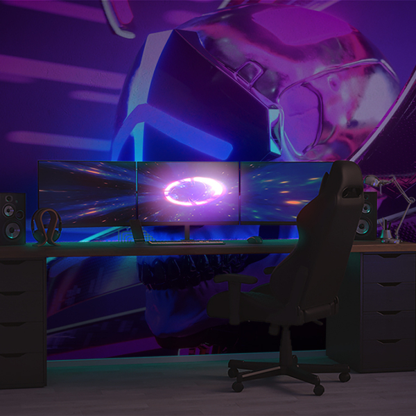 Fototapet Craniu Cyberpunk Neon
