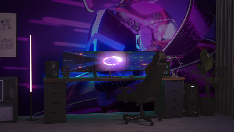 Fototapet Craniu Cyberpunk Neon
