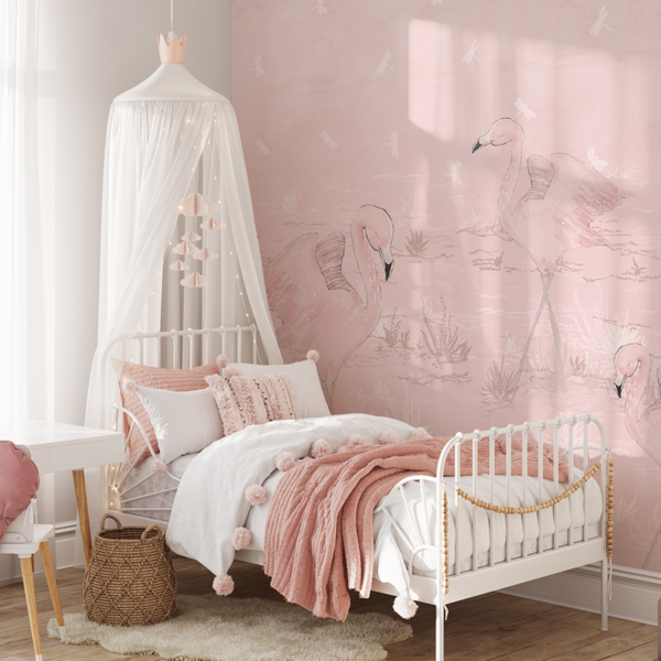 Fototapet Dansul flamingo-ului roz