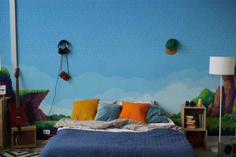 Fototapet Platforme Pixel Cloud