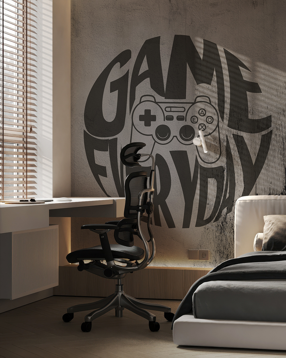 Fototapet Pad de gaming pe un perete de beton