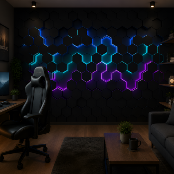 Fototapet Hexagone Neon 3D