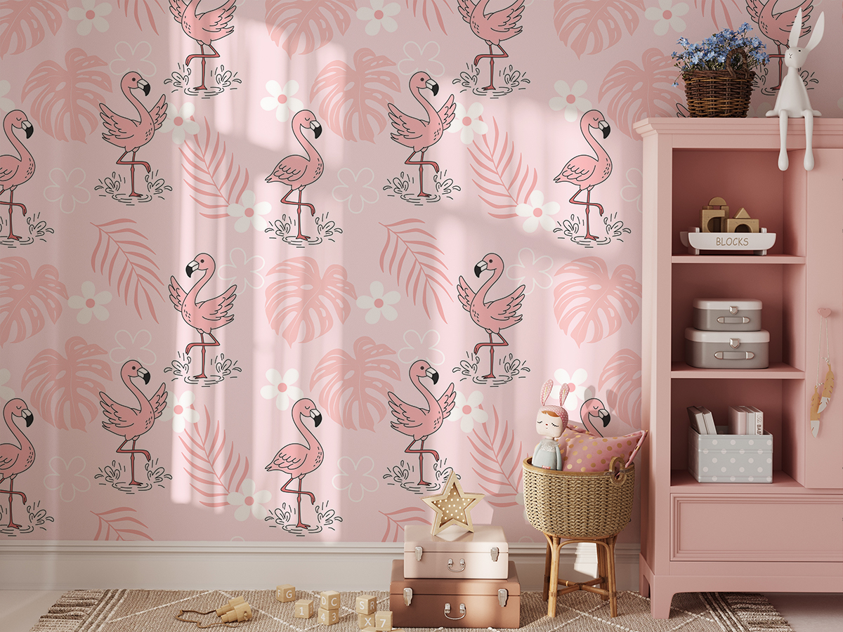 Fototapet Flamingo în roz