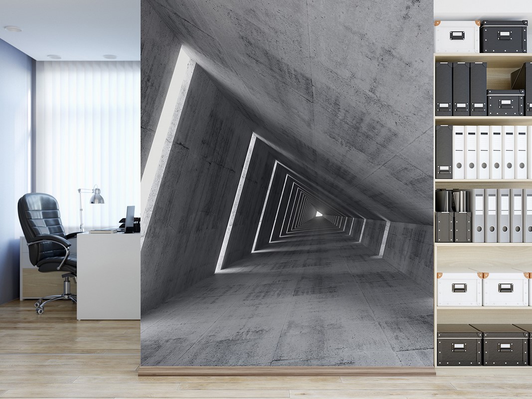 Fototapet Coridor de beton 3D