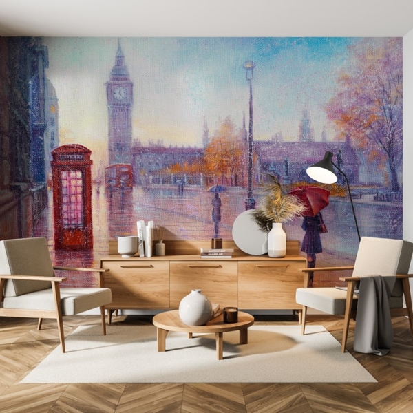 Fototapet Londra în ploaie