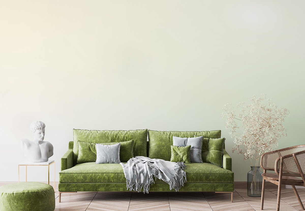 Fototapet Verde pastelat Ombre