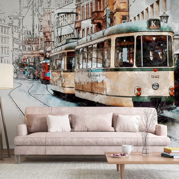 Fototapet Tramvai retro