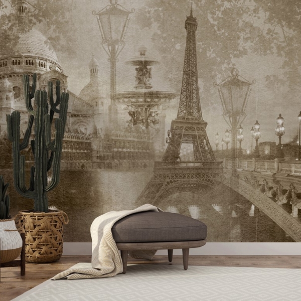 Fototapet Turnul Eiffel în sepia