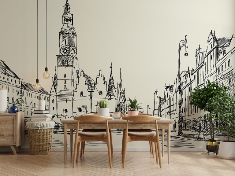 Fototapet Wroclaw în schiță