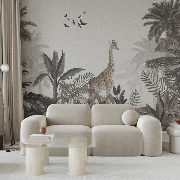 Fototapet Girafă în jungla tropicală