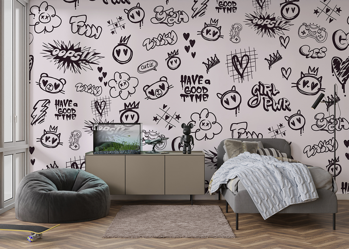 Fototapet Graffiti pentru fete Girl Power
